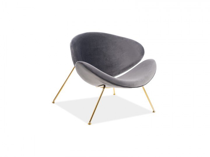 Крісло Signal Major Velvet Сірий / Золотий (Bluvel 14)